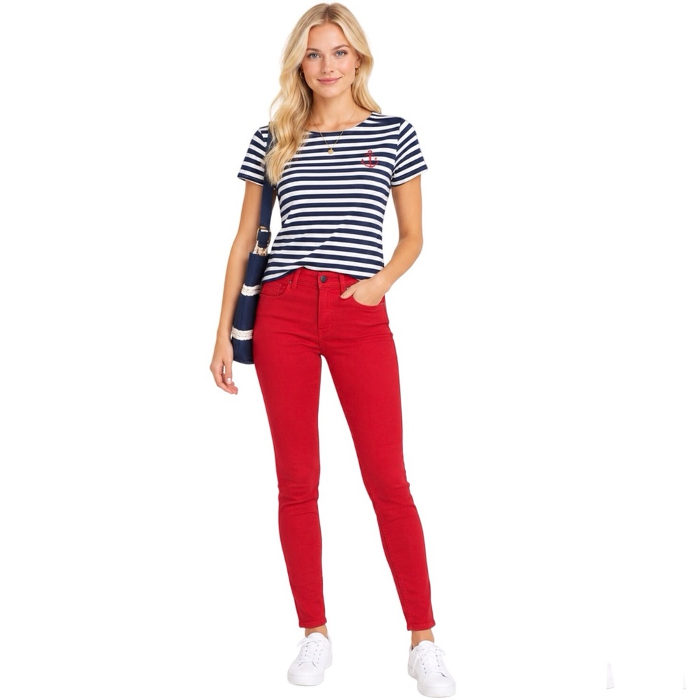 Joules Denim Monroe Super Skinny Red High Rise Jeans Size 2